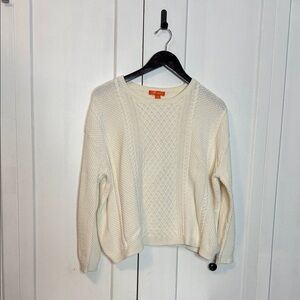 Joe Fresh Women's Ivory White Cable Knit Sweater - Large